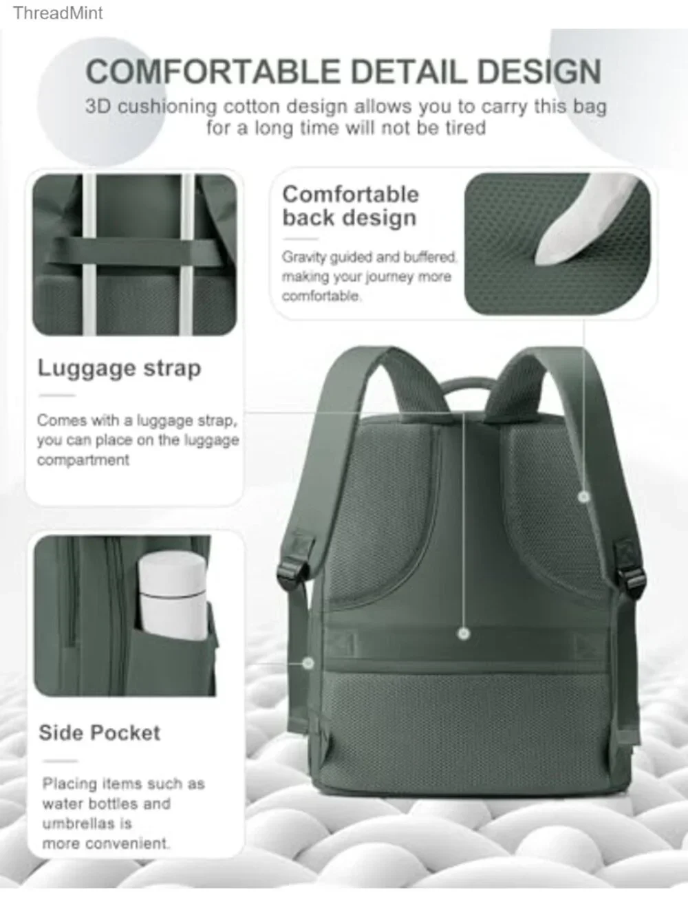 Large Waterproof Polyester Travel Backpack Carry On Laptop Gym Daypack